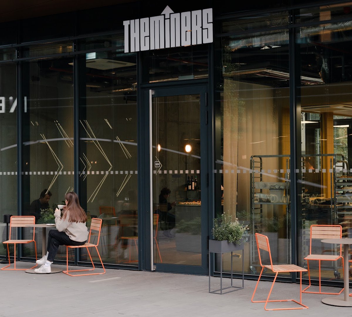 Storefront of The Miners Coffee Bakery, specialty coffee shop in Prague