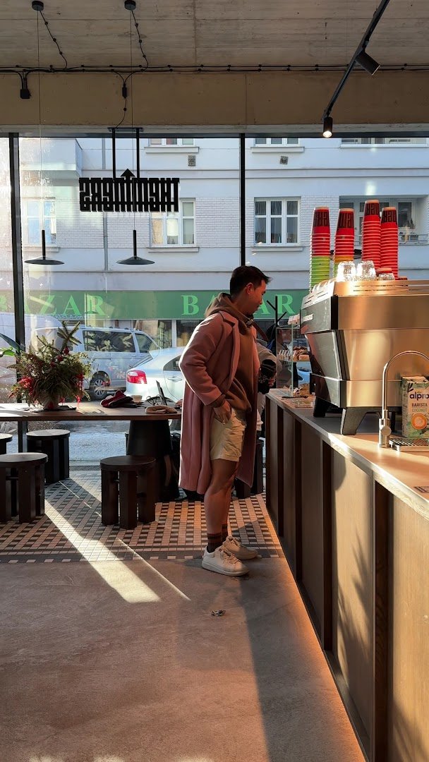 Interior of The Miners Coffee Bakery, specialty coffee shop in Prague