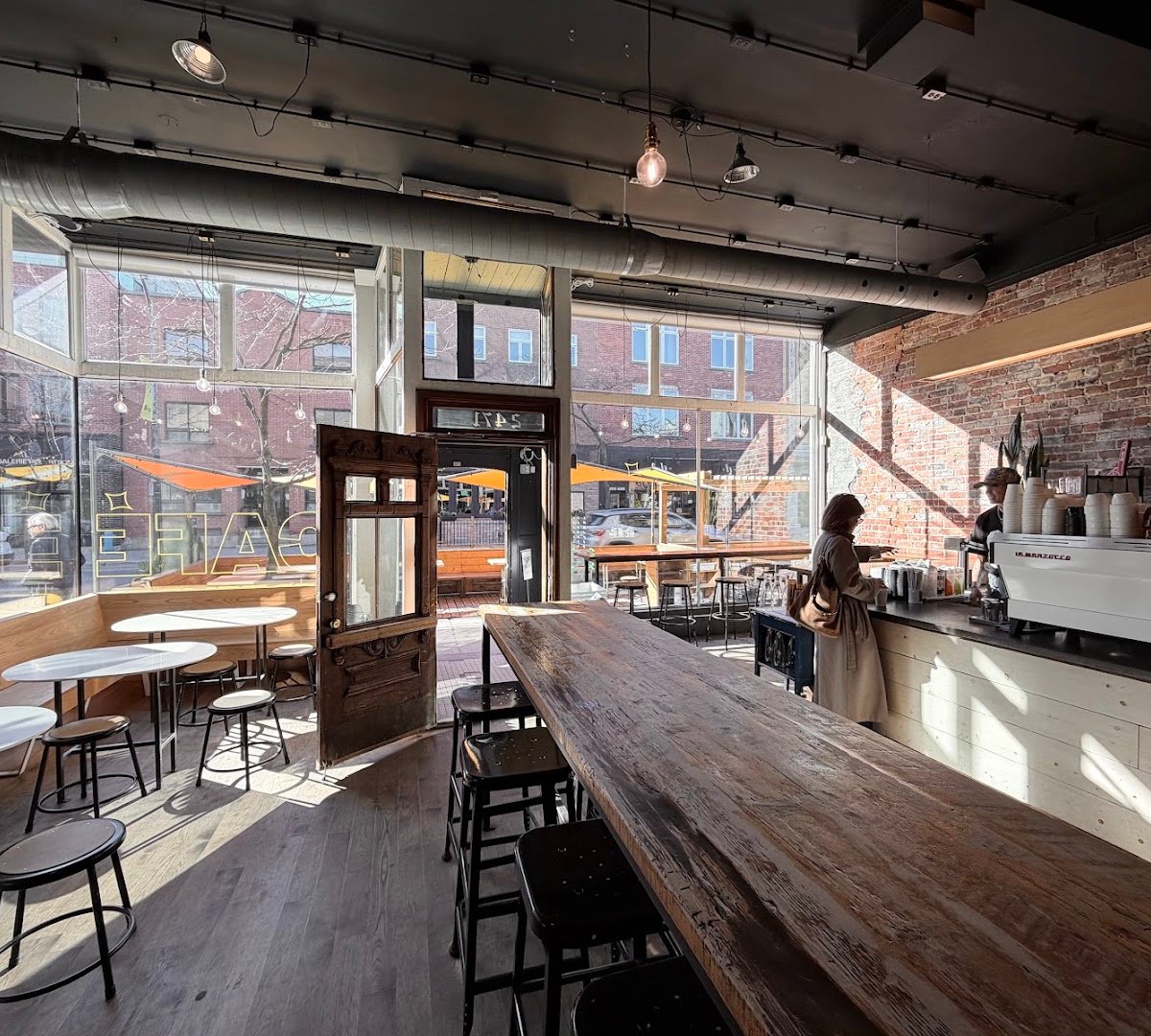 Interior of September Cafe, specialty coffee shop in Montreal