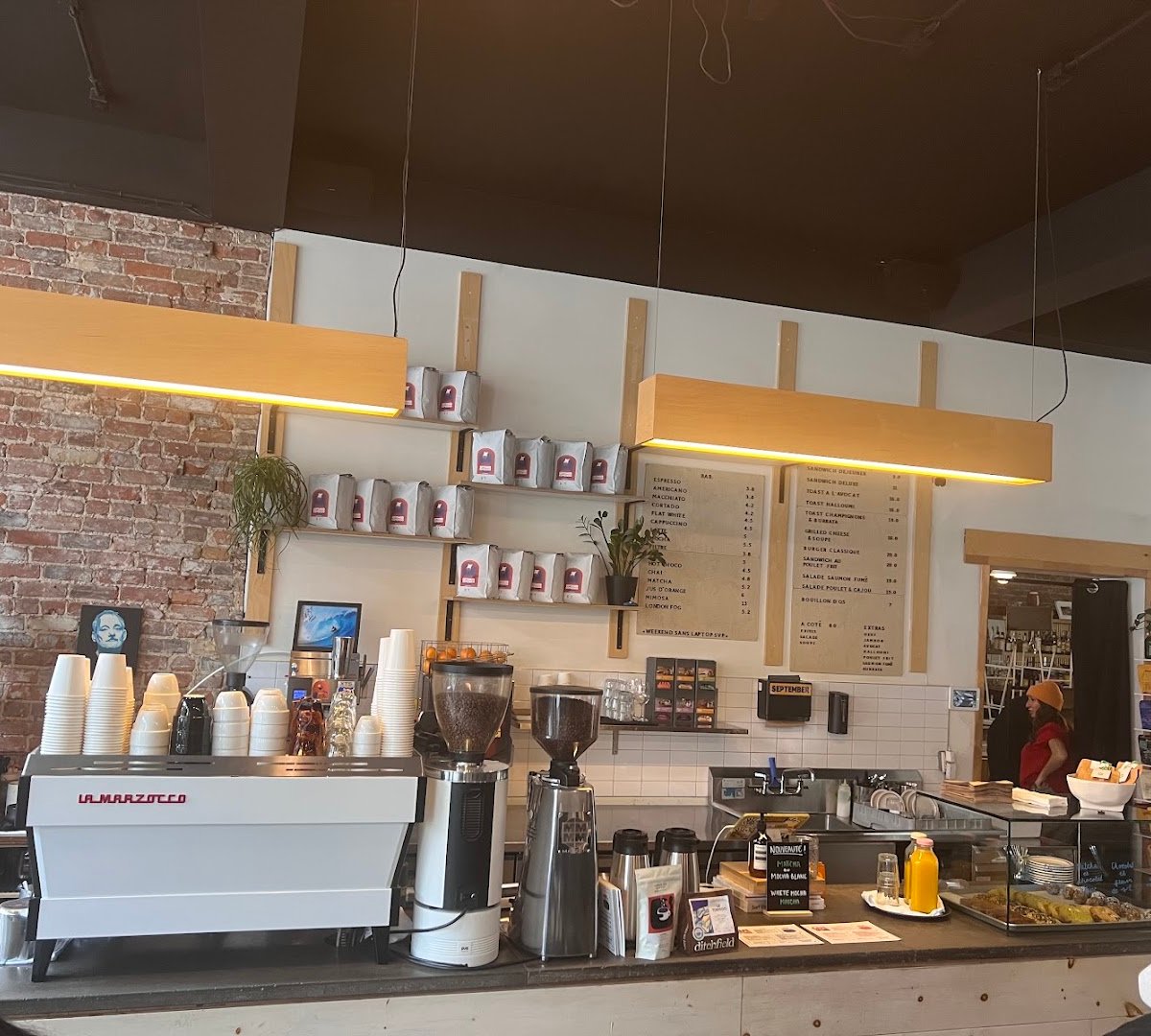 Interior of September Cafe, specialty coffee shop in Montreal