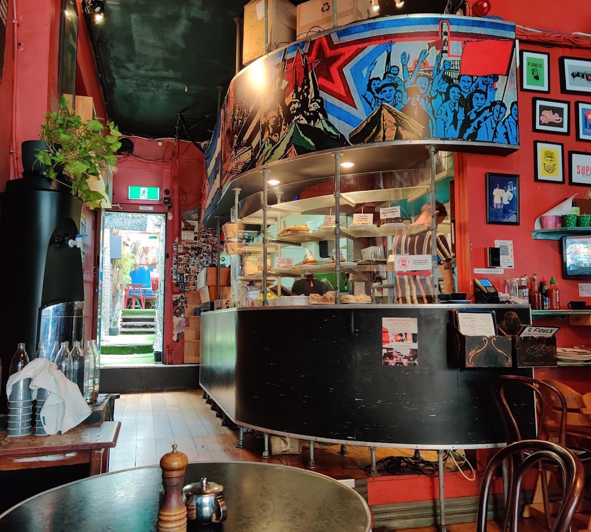 Interior of Fidel's Cafe, specialty coffee shop in Wellington