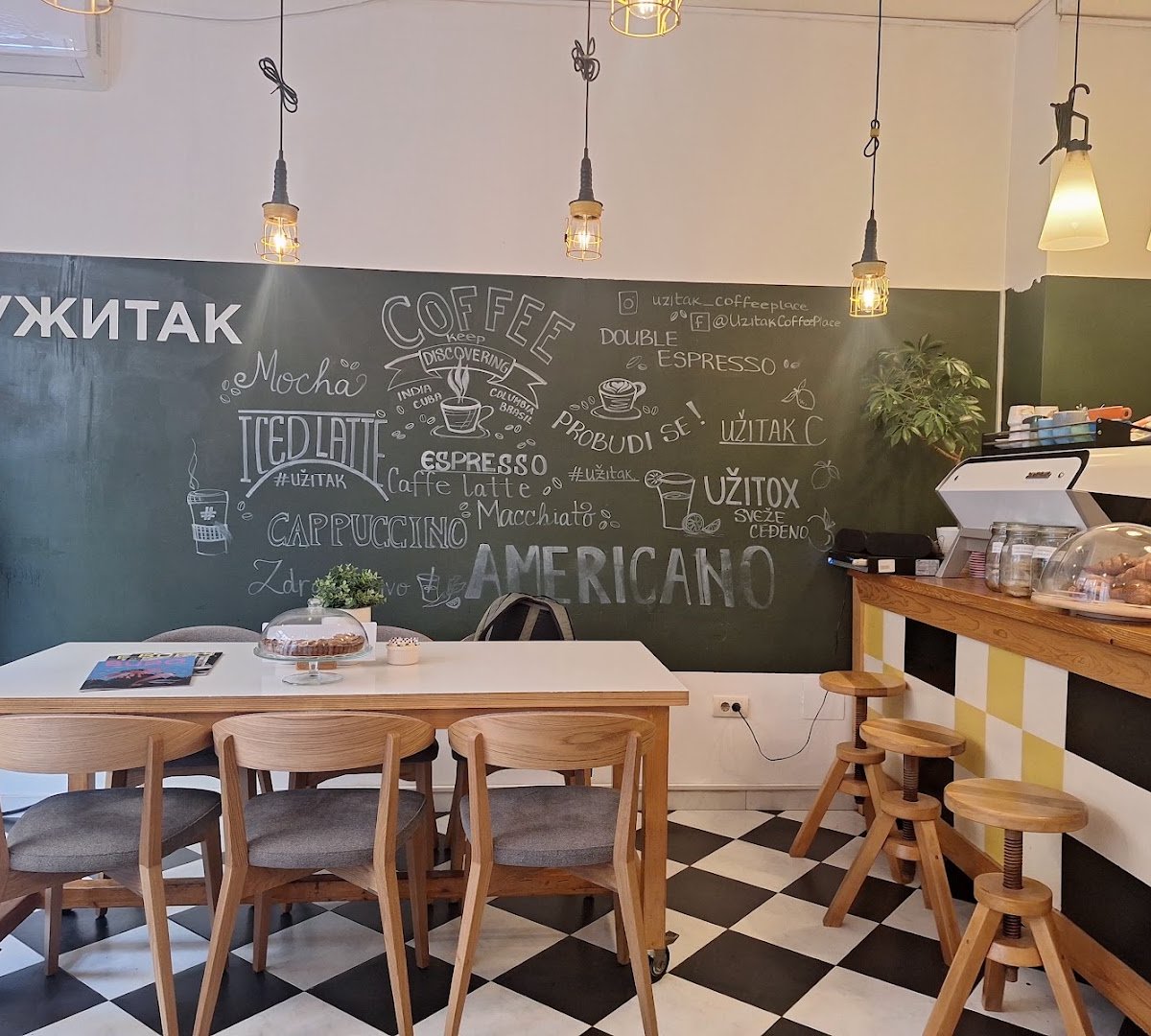 Interior of Uzitak Coffee Selection & Delights, specialty coffee shop in Belgrade