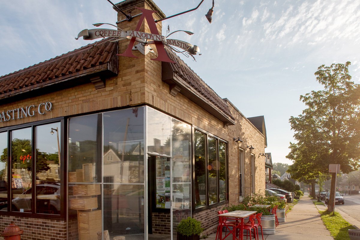 Storefront of Anodyne Coffee Roasting Co. | Bay View, specialty coffee shop in Milwaukee
