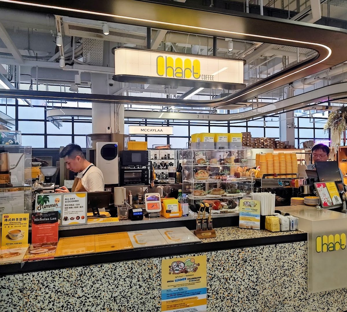 Interior of Chart Coffee, specialty coffee shop in Hong Kong
