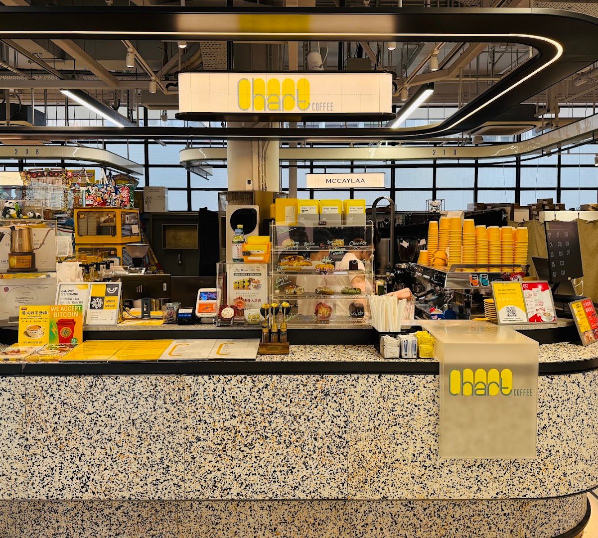 Interior of Chart Coffee, specialty coffee shop in Hong Kong