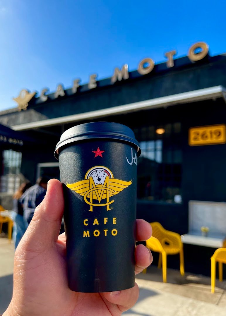 Coffee at Cafe Moto, specialty coffee shop in San Diego