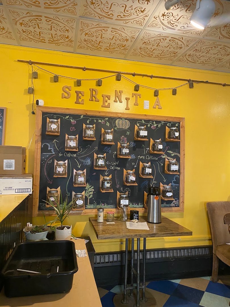 Interior of Alley Cat Cafe, specialty coffee shop in Ithaca
