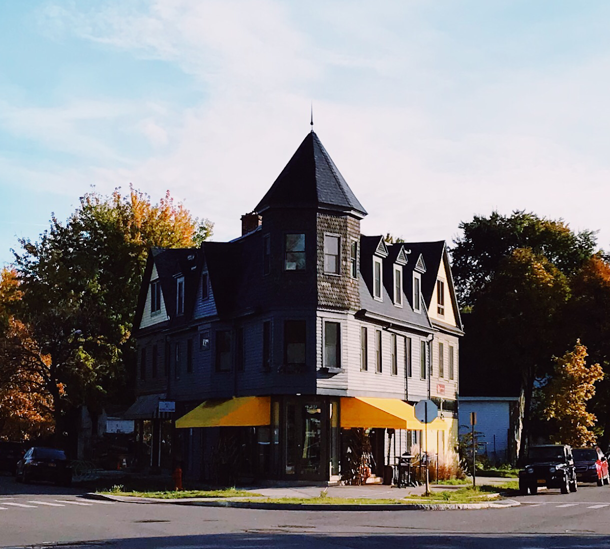 Storefront of Remedy House, specialty coffee shop in Buffalo