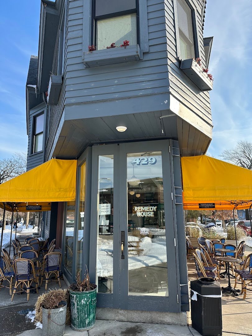 Storefront of Remedy House, specialty coffee shop in Buffalo