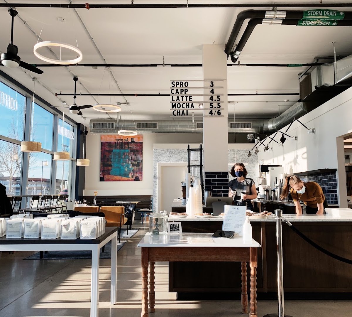 Interior of Speckled Ax, specialty coffee shop in Portland