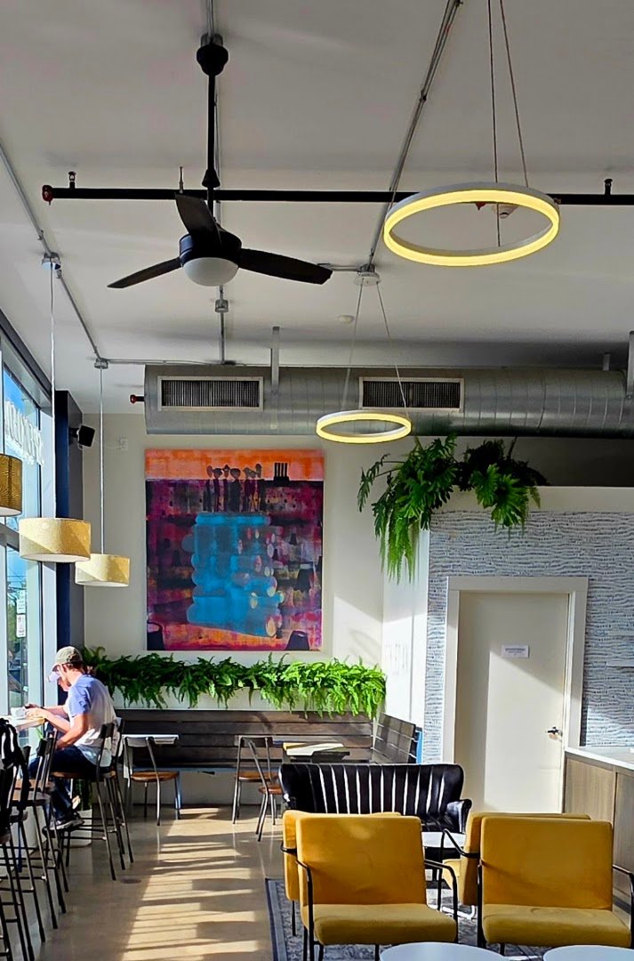 Interior of Speckled Ax, specialty coffee shop in Portland