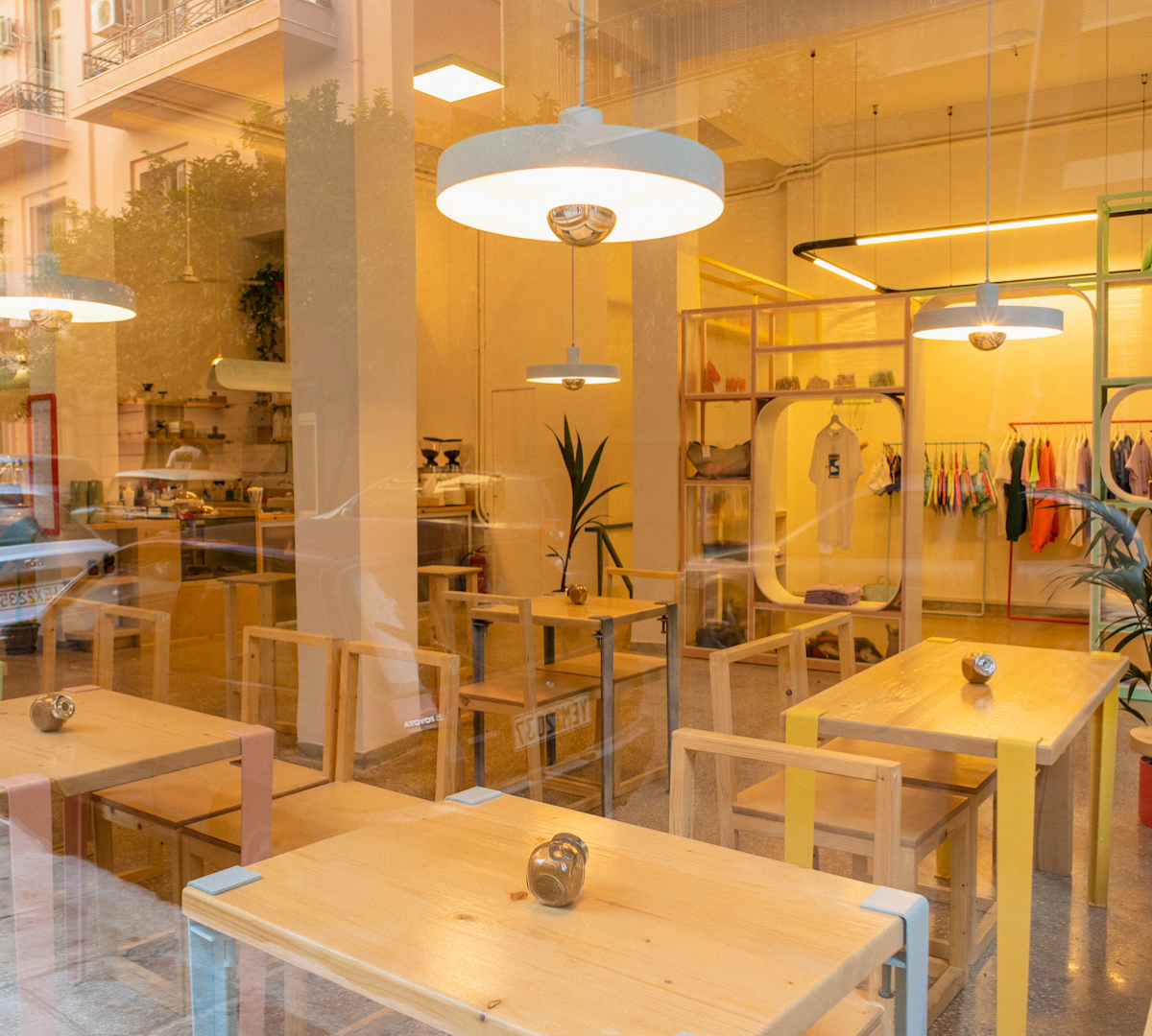 Interior of KICK, specialty coffee shop in Athens