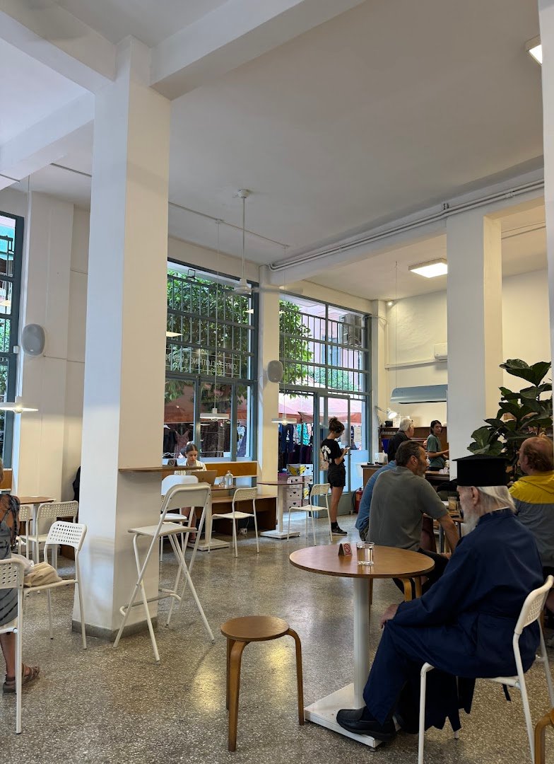 Interior of KICK, specialty coffee shop in Athens