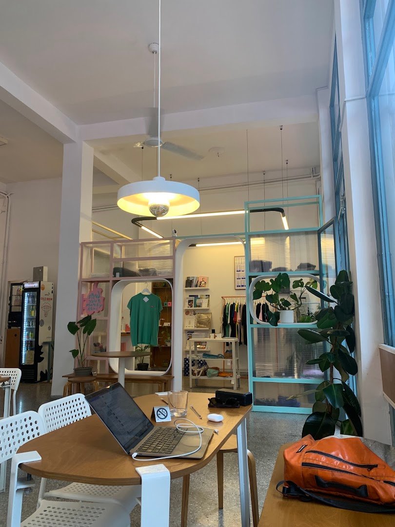 Interior of KICK, specialty coffee shop in Athens