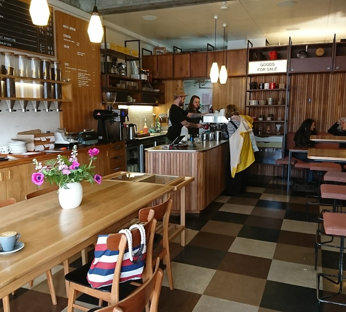 Interior of Customs, specialty coffee shop in Wellington