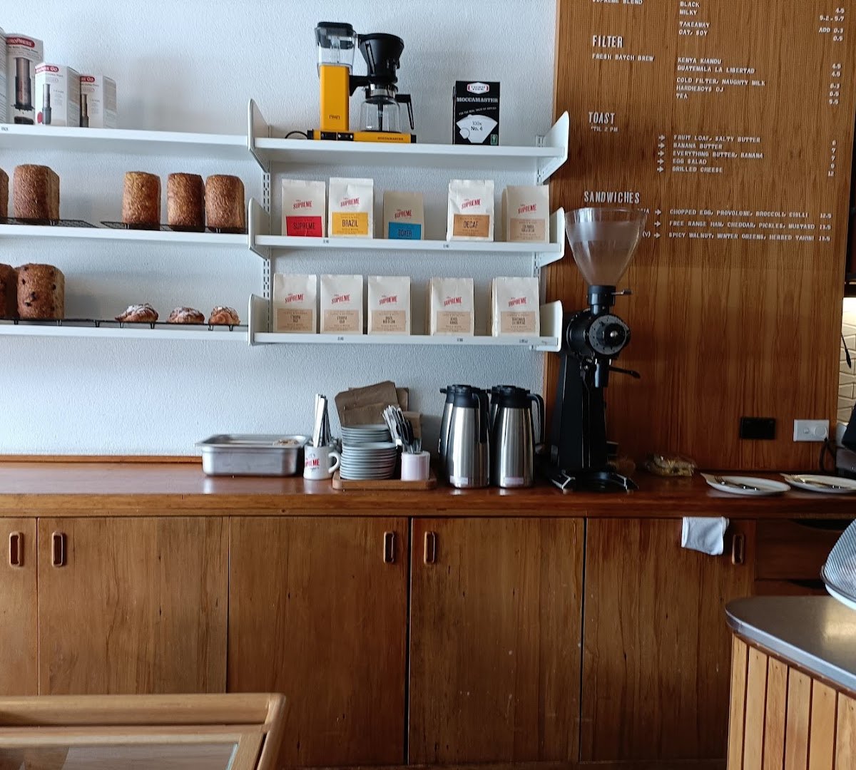 Interior of Customs, specialty coffee shop in Wellington