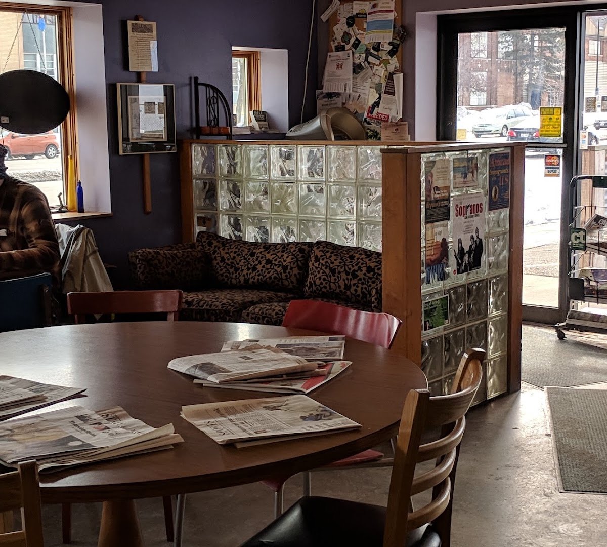 Interior of EVP Coffee East, specialty coffee shop in Madison