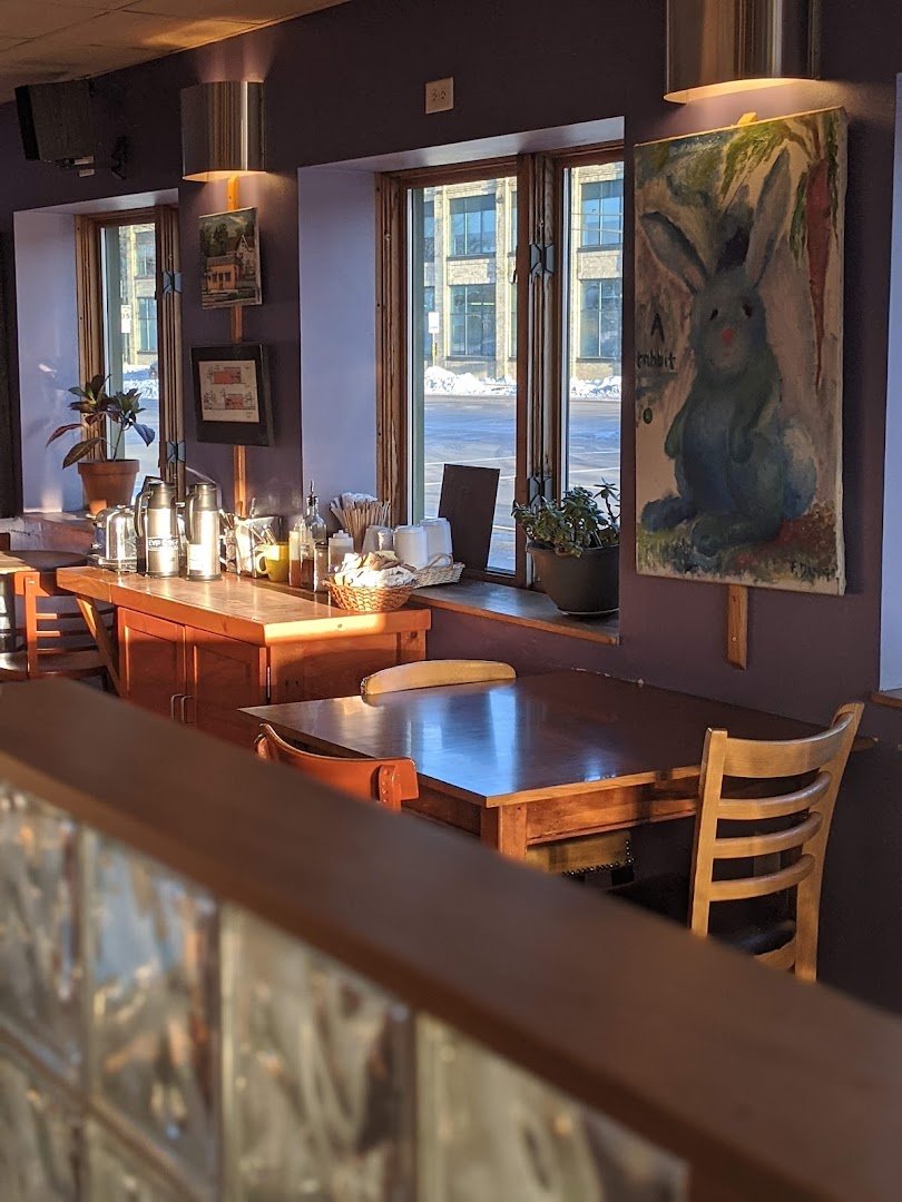 Interior of EVP Coffee East, specialty coffee shop in Madison