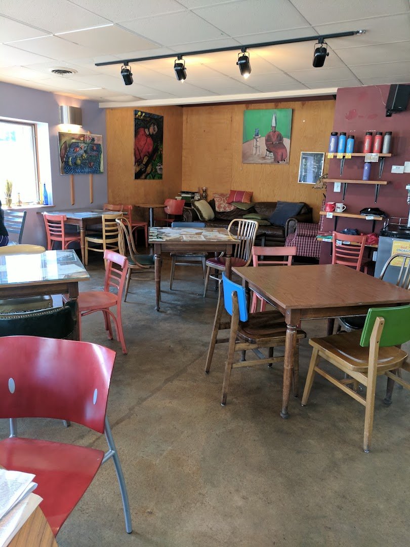 Interior of EVP Coffee East, specialty coffee shop in Madison