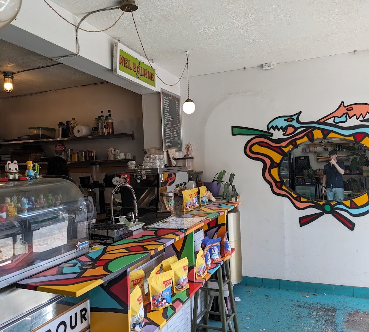 Interior of Café Melbourne, specialty coffee shop in Montreal
