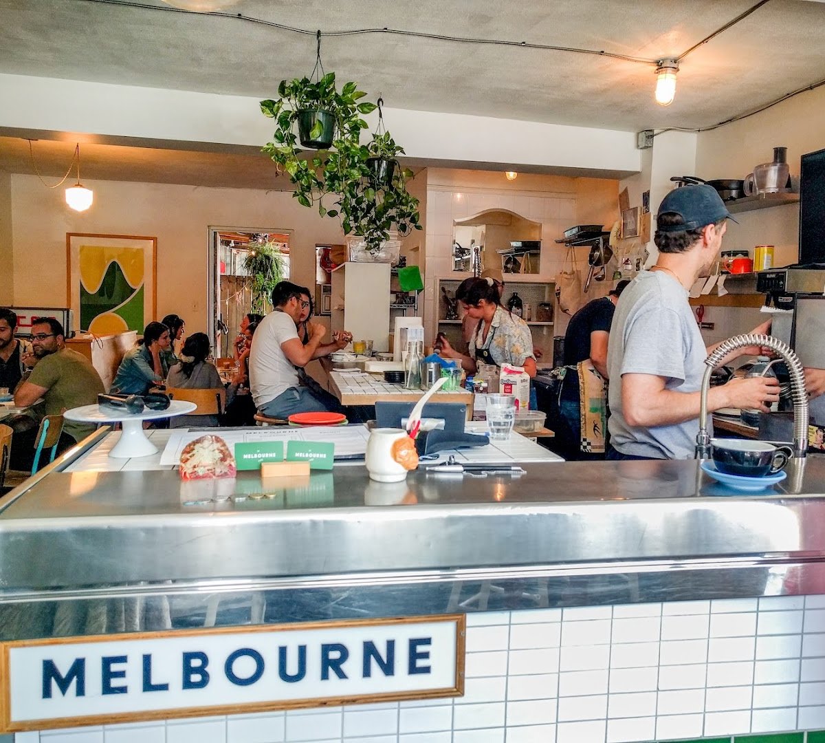 Interior of Café Melbourne, specialty coffee shop in Montreal