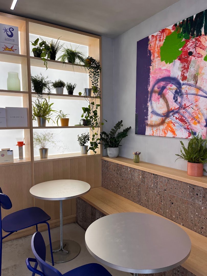 Interior of Supernova Bakehouse, specialty coffee shop in Prague
