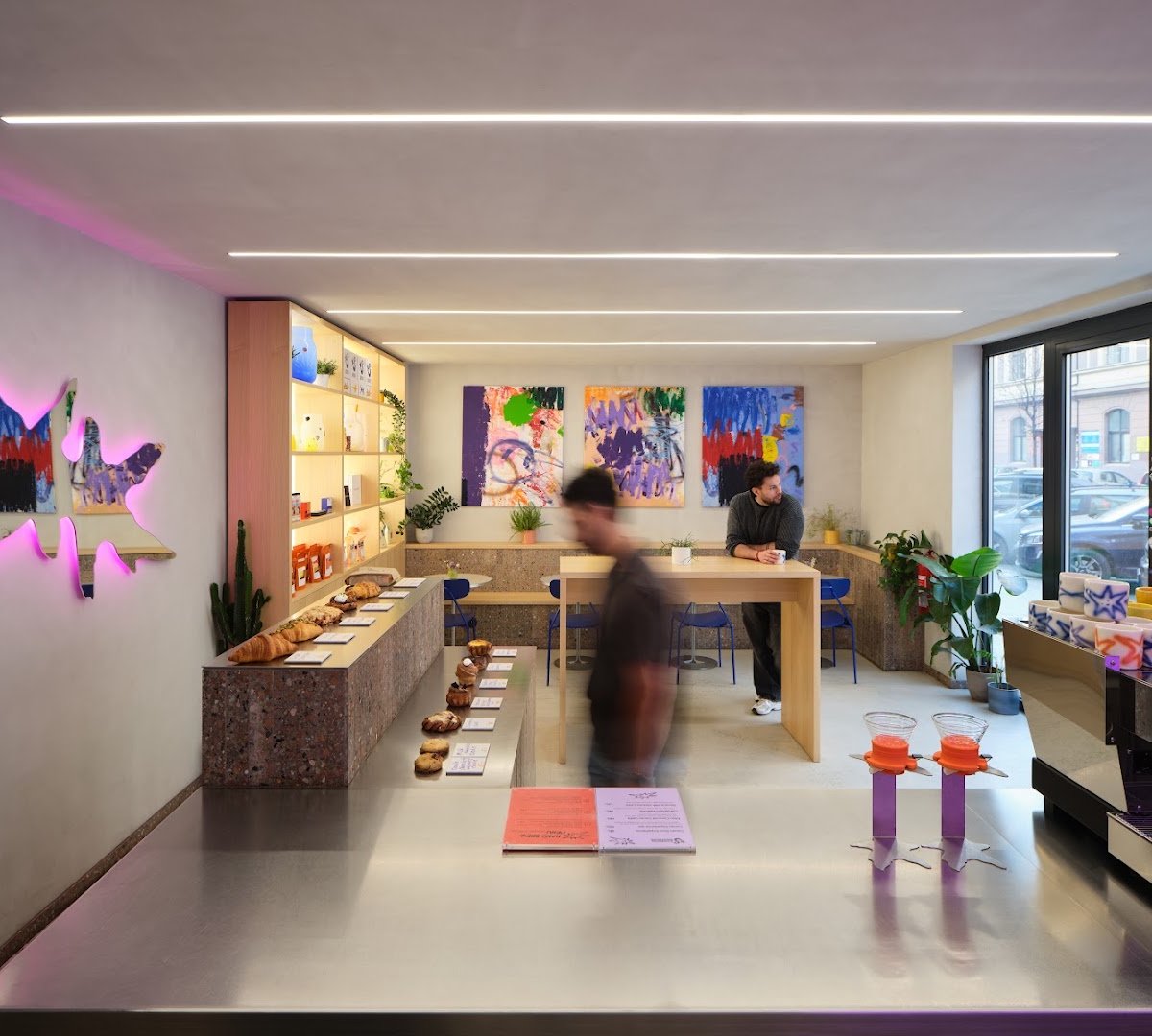 Interior of Supernova Bakehouse, specialty coffee shop in Prague