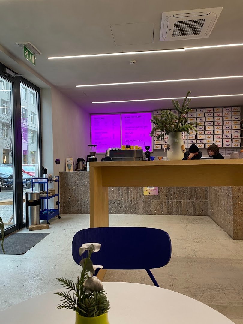 Interior of Supernova Bakehouse, specialty coffee shop in Prague