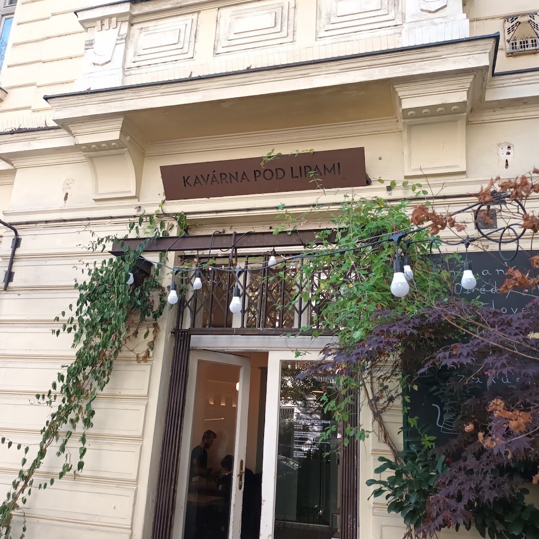 Storefront of Cafe Pod Lipami, specialty coffee shop in Prague