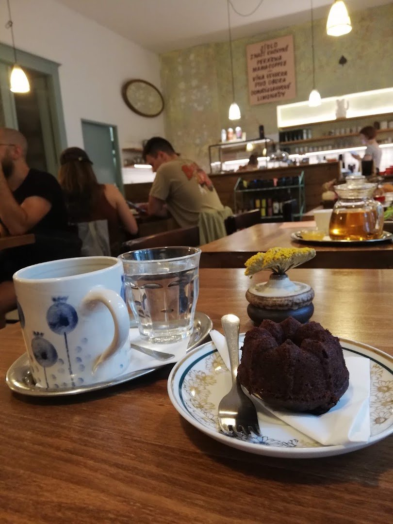 Interior of Cafe Pod Lipami, specialty coffee shop in Prague