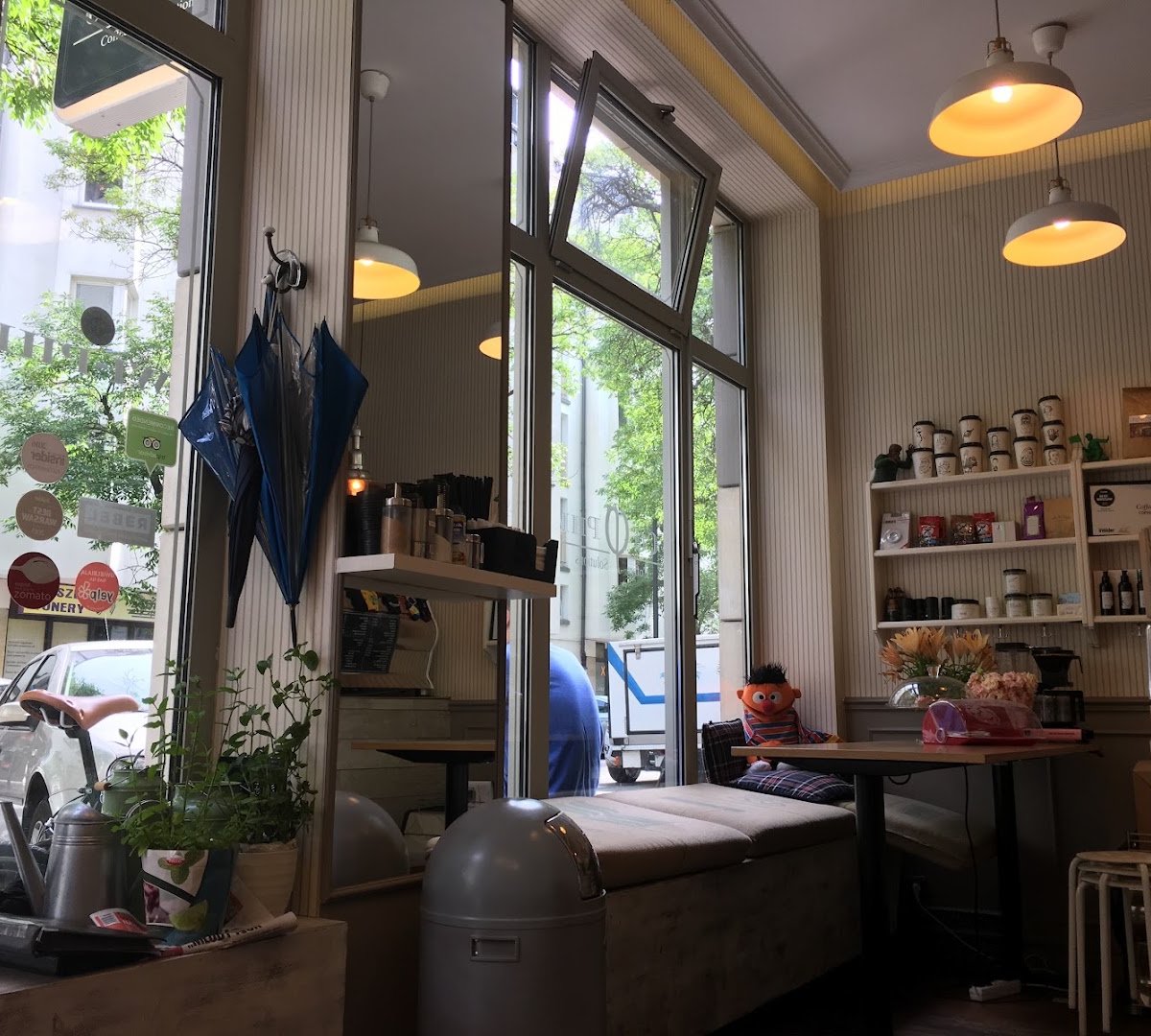 Interior of Cafe Central Hoża, specialty coffee shop in Warsaw