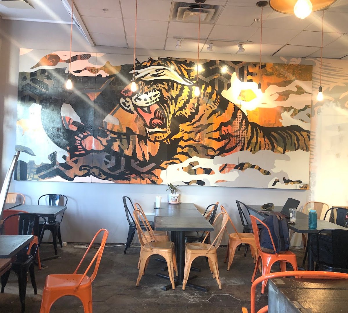 Interior of Blind Tiger Coffee Roasters, specialty coffee shop in Tampa-St. Petersburg