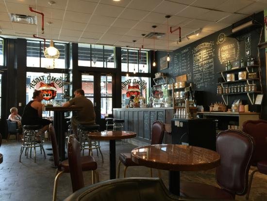 Interior of Blind Tiger Coffee Roasters, specialty coffee shop in Tampa-St. Petersburg
