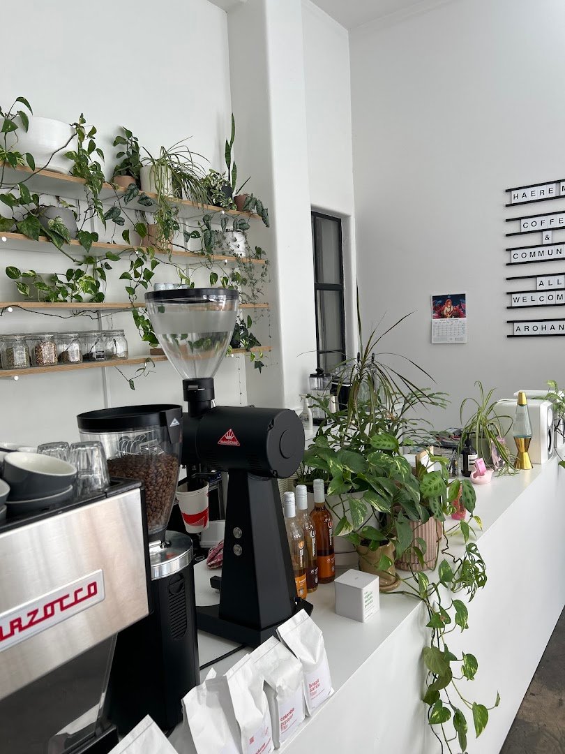Interior of Pink Neon Sign, specialty coffee shop in Auckland