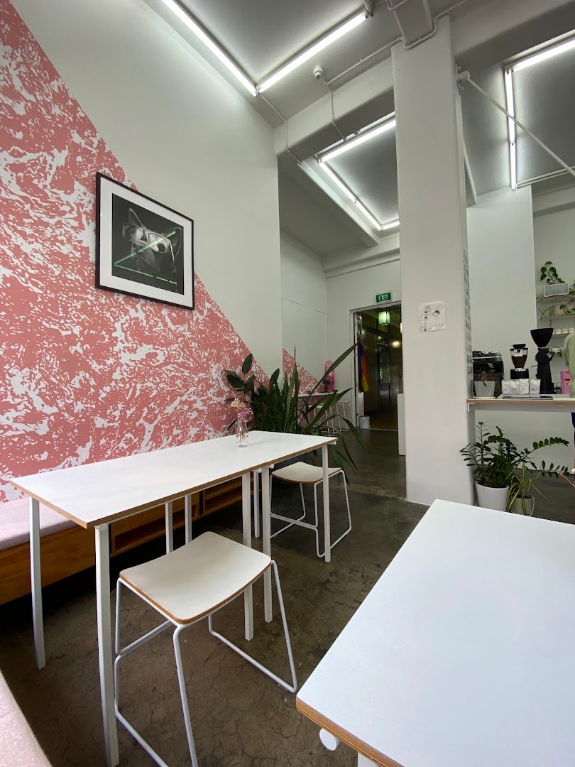 Interior of Pink Neon Sign, specialty coffee shop in Auckland
