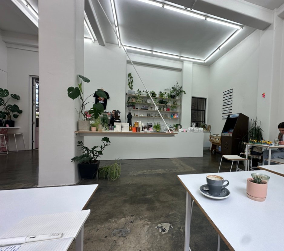 Interior of Pink Neon Sign, specialty coffee shop in Auckland