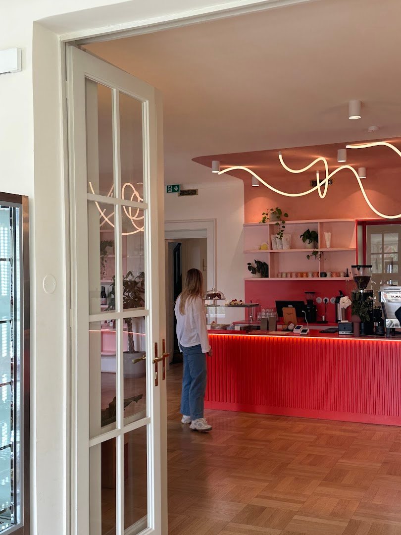 Interior of Vila 63, specialty coffee shop in Prague