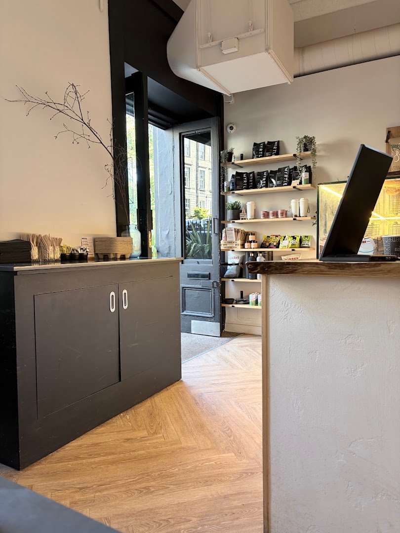 Interior of The Bonnie Barista - North Castle Street, specialty coffee shop in Edinburgh