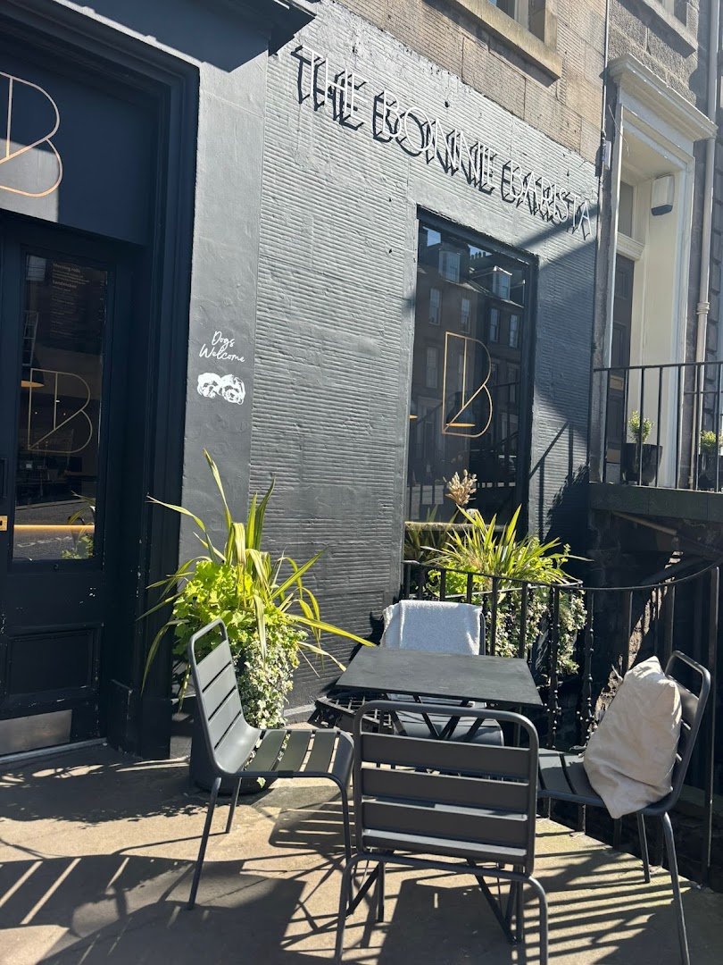 Storefront of The Bonnie Barista - North Castle Street, specialty coffee shop in Edinburgh