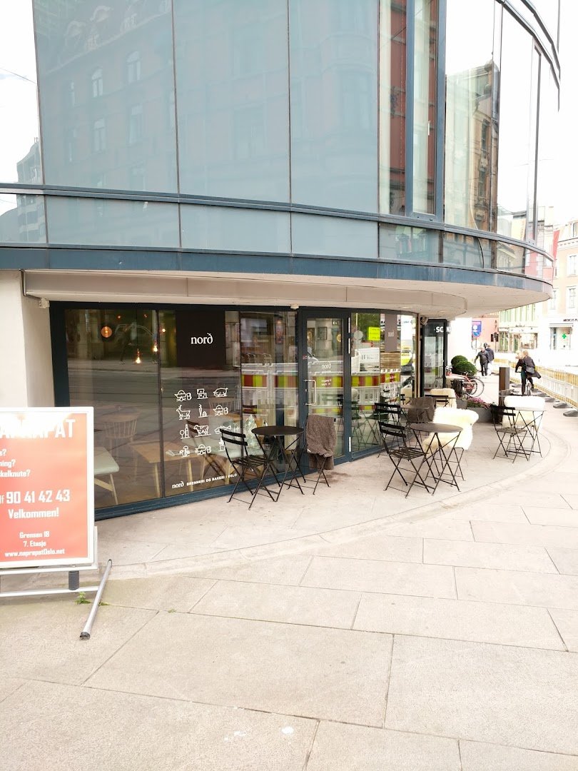 Storefront of Norð Grensen, specialty coffee shop in Oslo