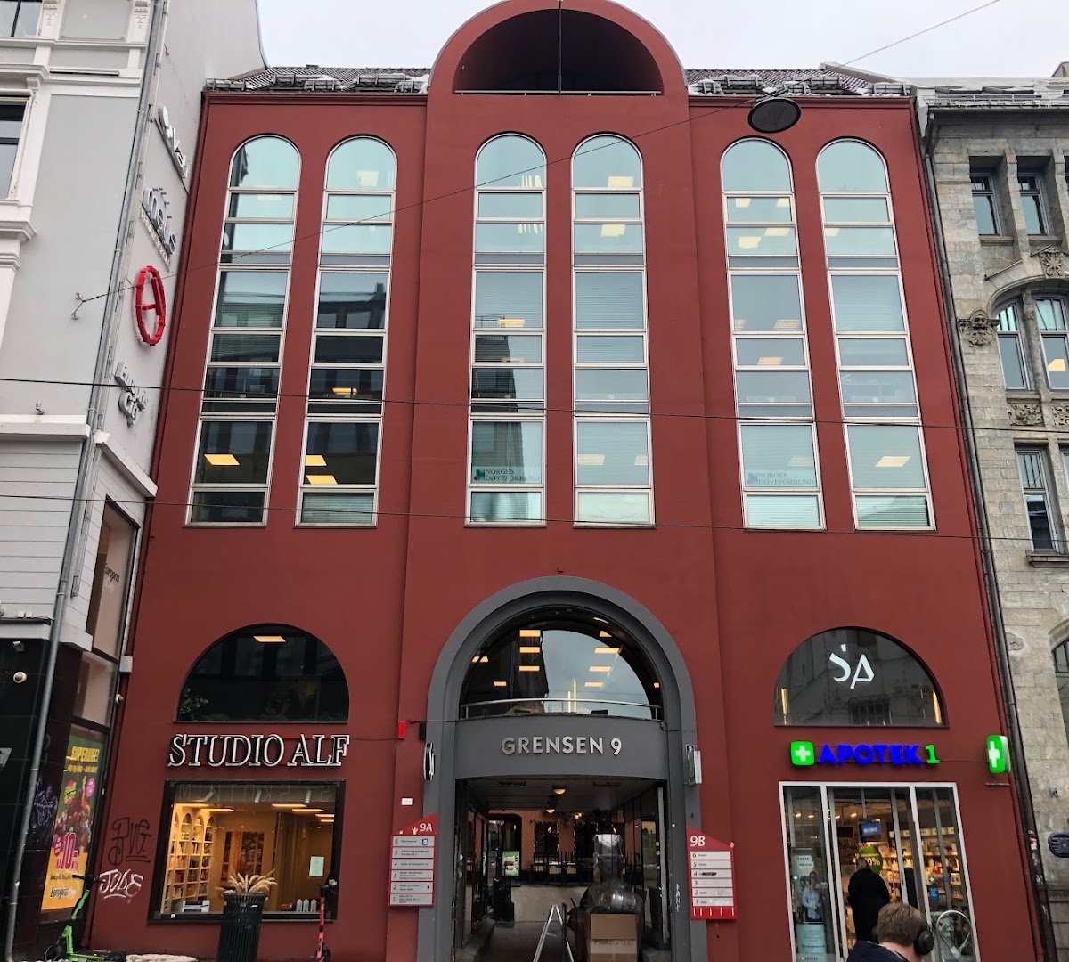 Storefront of Norð Grensen, specialty coffee shop in Oslo
