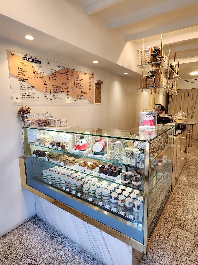 Interior of Mascherpa the original tiramisù boutique + specialty coffee, specialty coffee shop in Milan