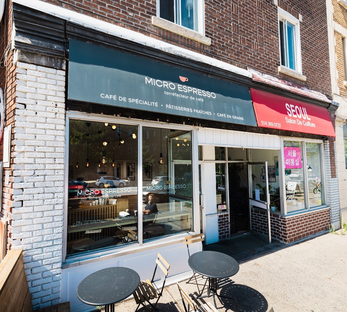 Storefront of Micro Espresso - NDG, specialty coffee shop in Montreal