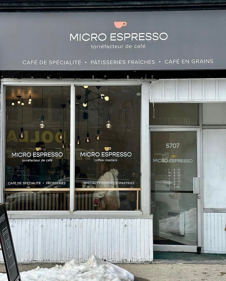 Storefront of Micro Espresso - NDG, specialty coffee shop in Montreal