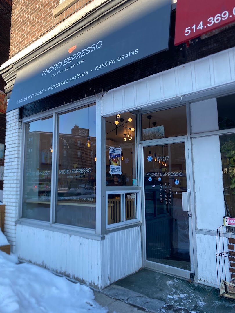 Storefront of Micro Espresso - NDG, specialty coffee shop in Montreal