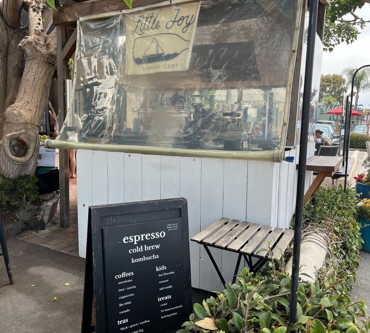 Storefront of Little Joy Coffee Bar, specialty coffee shop in San Diego