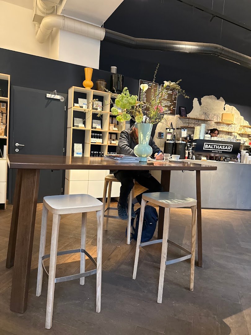 Interior of Balthasar Coffee Bar, specialty coffee shop in Vienna