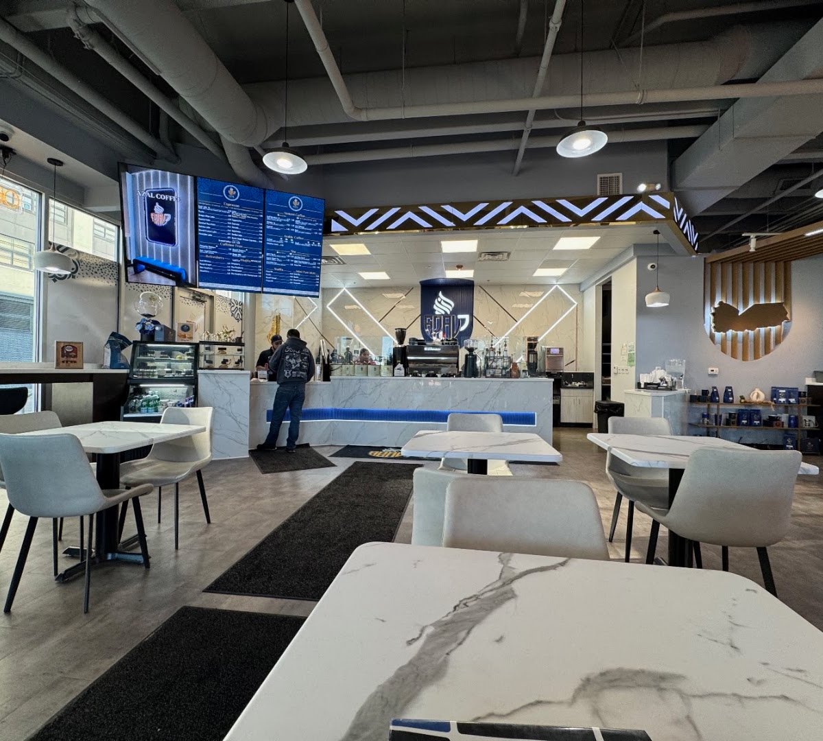 Interior of Azal Coffee, specialty coffee shop in Milwaukee