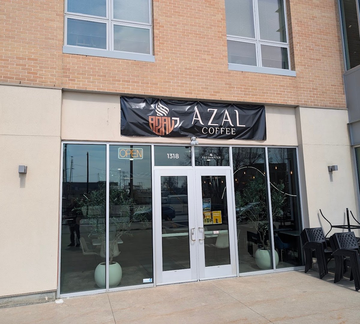 Storefront of Azal Coffee, specialty coffee shop in Milwaukee