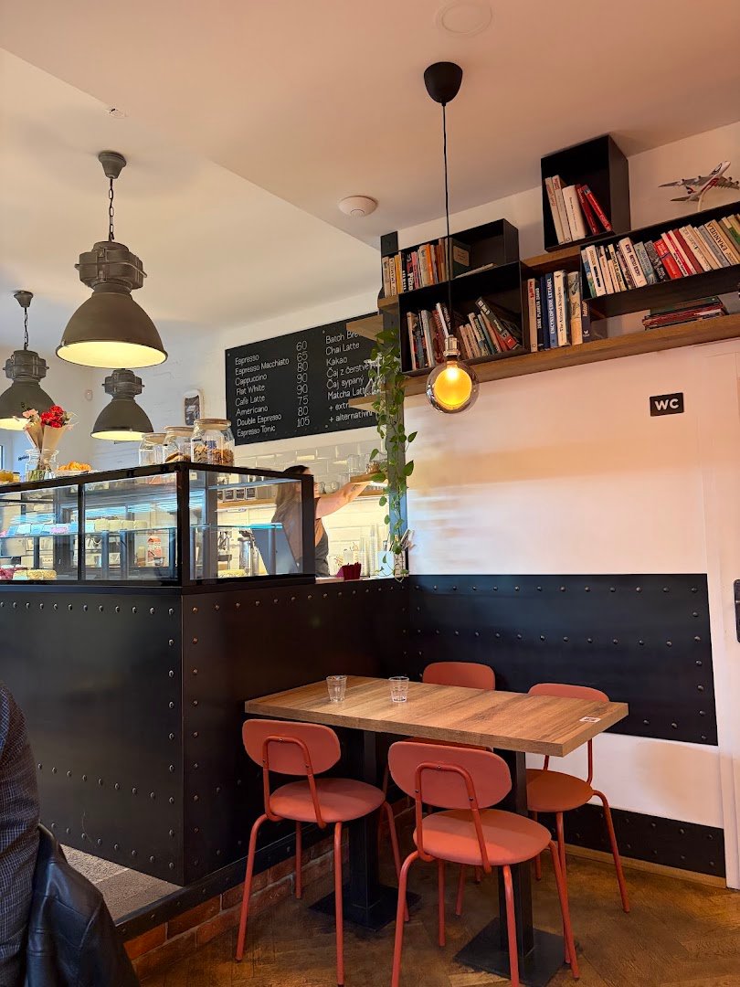 Interior of Pilot Cafe Pankrác, specialty coffee shop in Prague